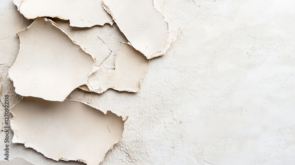 Poster peeling paint textures on a wall with a light background showcasing aged and weathered surfaces : ge