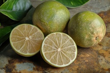 Spanish Lime: Fresh Raw Fruit, Whole and Edible, Green with Peel