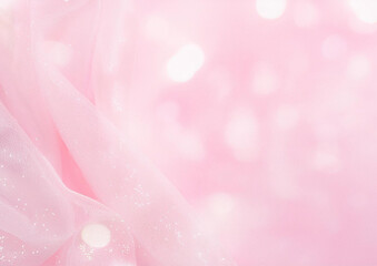 ピンクのオーガンジーのおしゃれな背景