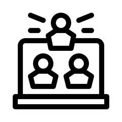 Virtual meeting line icon