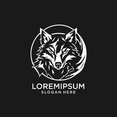 Wild wolf logo vector stock.