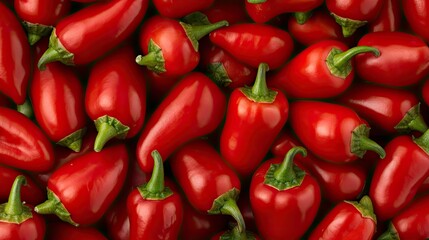 Fresh red peppers piled together in a vibrant display at a local market during the summer harvest season