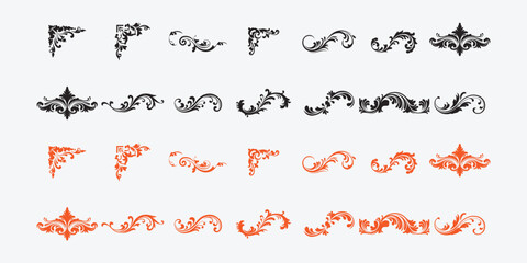 Obraz premium Ornate Swirls and Flourishes, Design Elements. Ornate Swirls & Flourishes Set. Elegant Flourish Design Elements.