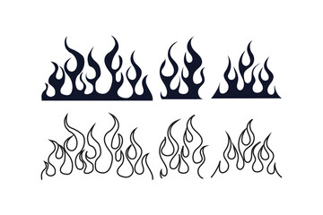 Stylized Flame Graphics Designs for Tattoos, Logos, and Art