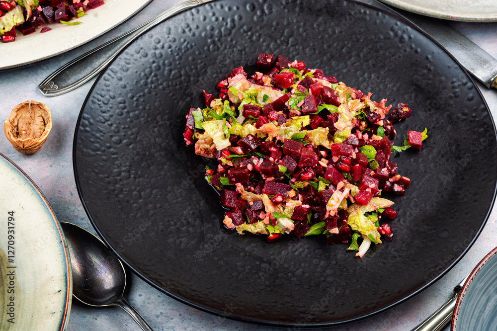 Wall mural Beet salad beetroot.