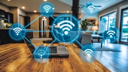 Smart home system adjusting lighting and temperature for elderly comfort.