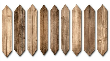 Wooden fence panels arranged in a decorative pattern showcasing varying shades of brown and texture suitable for landscaping design