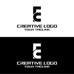 creative letter logo fc design vector