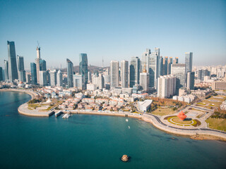 Obraz premium Winter city scenery in Qingdao, Shandong, China