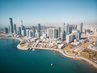 Obraz premium Winter city scenery in Qingdao, Shandong, China