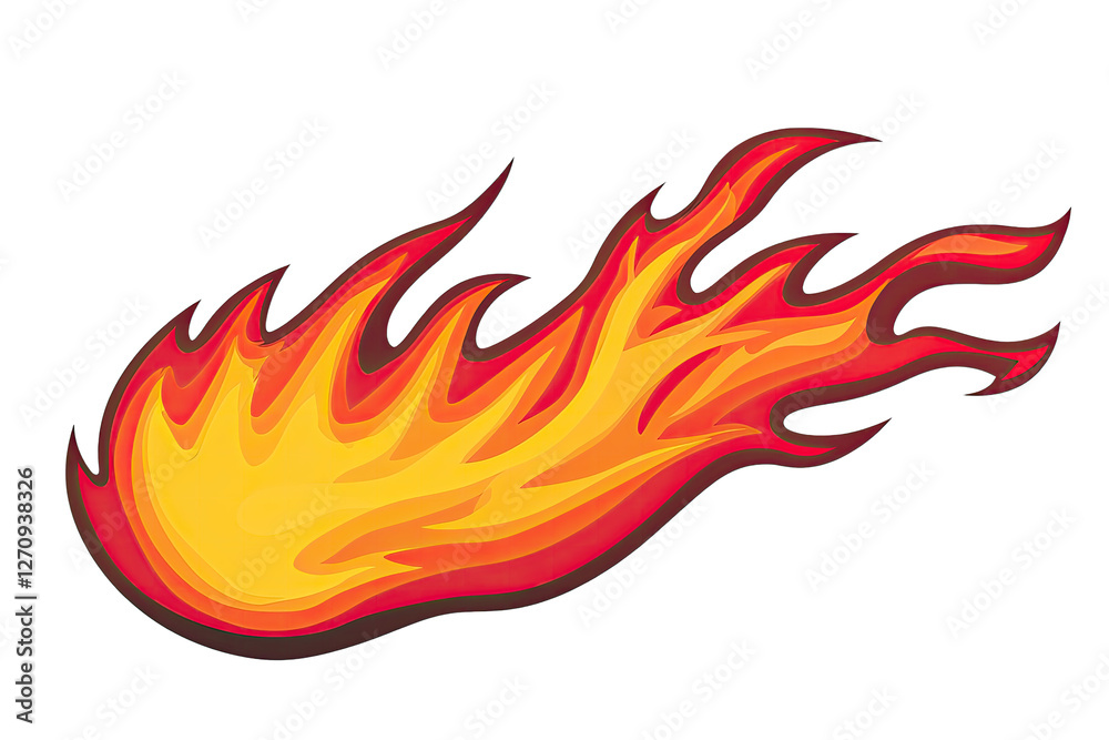 Poster flames dynamic idea. a vibrant illustration of a dynamic flame showcasing bright orange and red hues