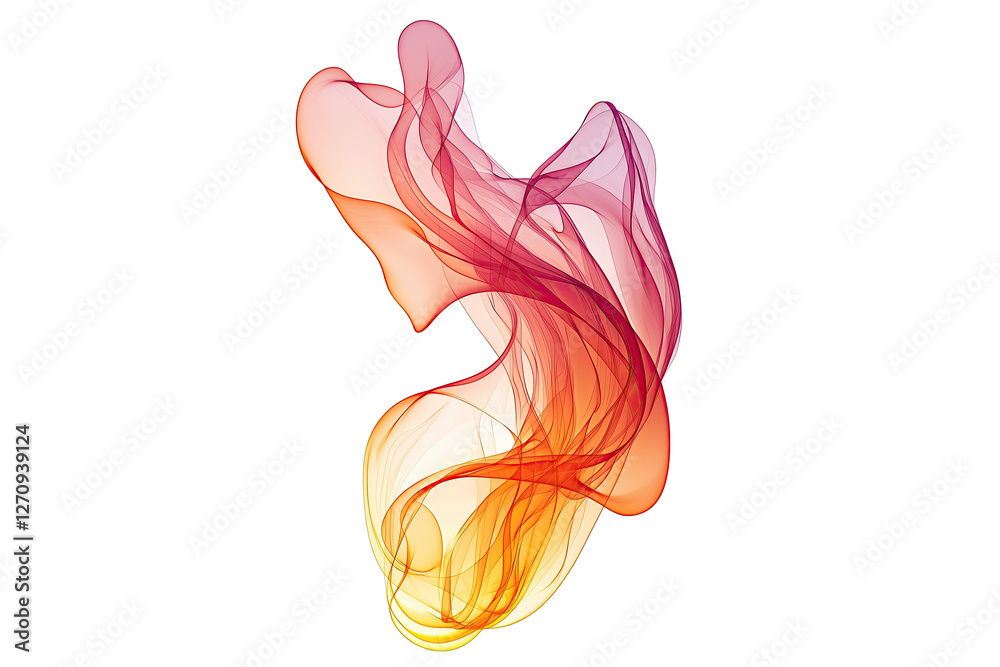 Poster flames dynamic idea. abstract colorful smoke waves flowing elegantly in vibrant hues of red and oran