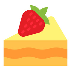 Strawberry Cake Vector Design Icon Style