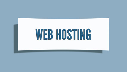 Web Hosting. A card isolated on blue background.