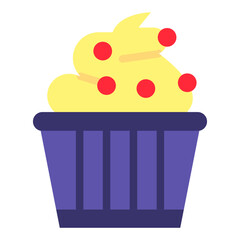 Jelly Cupcake Vector Design Icon Style