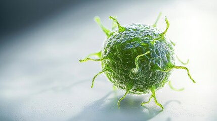 Obraz premium Microscopic Green Microbe 3D Rendering