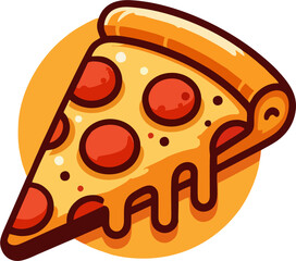 Delicious and Mouth-Watering Pizza Slice Vector Illustration