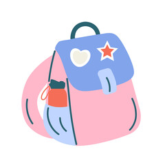 Backpack, briefcase, schoolbag hand drawn. School and travel isolated on white background