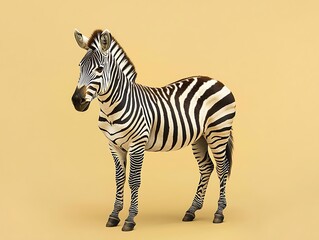 Fototapeta premium Zebra portrait studio setting animal photography minimalist close-up wildlife concept