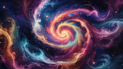 Mesmerizing Cosmic-Inspired Abstract Design with Ethereal Swirls and Celestial Energy