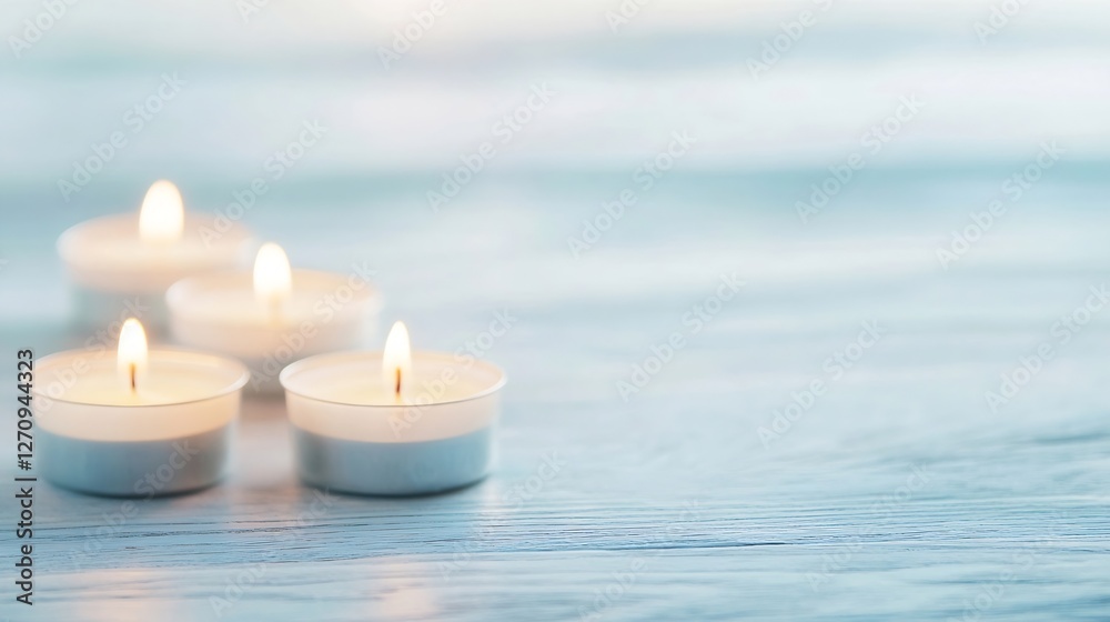 Leinwandbilder set of soothing candles in a serene arrangement creating a calming atmosphere : generative ai