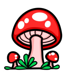 Illustration of some magic mushrooms