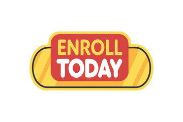 Enroll Today Button Vector Illustration