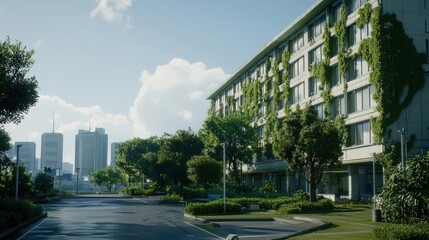 Overgrown Apartment Building in a City