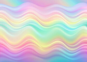 Obraz premium Abstract Pastel Rainbow Holographic Background Banner - Wavy Gradient Texture with Soft Noise