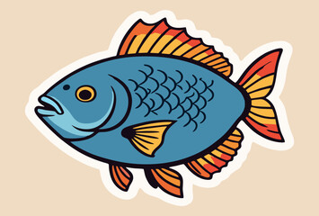 Illustrations of sea fish with beautiful and cute colors