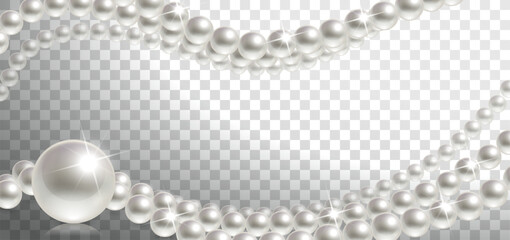 Horizontal Banner with Pearls