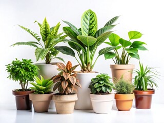 Fototapeta premium Isolated Indoor Plants on White Background with Copy Space - Perfect for Home Decor Blogs