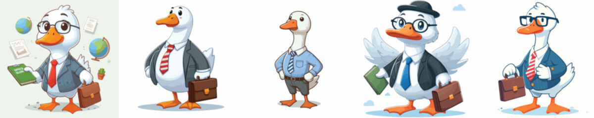 vector of geese going to the office