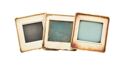Isolated Stack of Old Vintage Photographic Slide Mounts