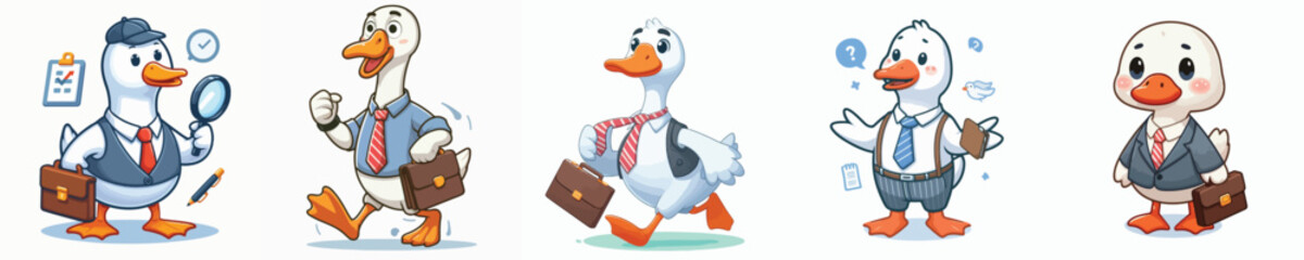 vector of geese going to the office