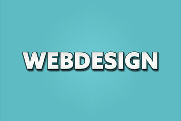 Webdesign. A Illustration with white text isolated on light green background.