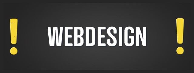 Webdesign. A blackboard with white text. Illustration with grunge text style.