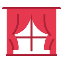 Curtains Vector Design Icon Style