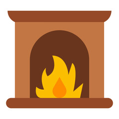 Fireplace Vector Design Icon Style