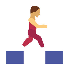 Parkour Jump Vector Design Icon Style