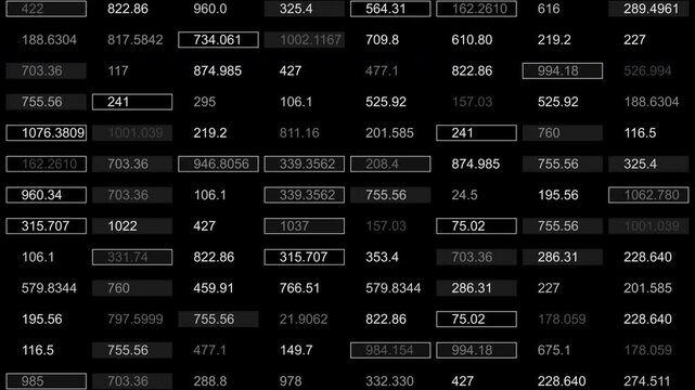 HUD random numbers technological infographic elements. Seamless 3D Technology Sci Fi.Animated texture for 3D broadcast