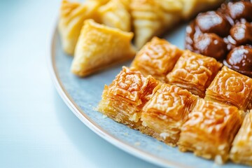 Assorted Baklava Platter with Honey Glaze: Traditional Middle Eastern Dessert