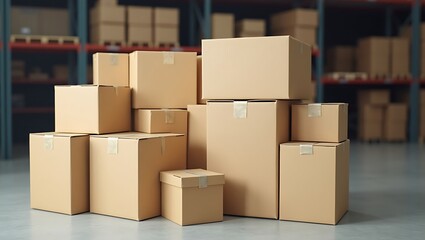 Warehouse Cardboard Boxes Storage Inventory Logistics
