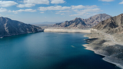 Obraz premium Dron Dique Punta Negra, San Juan, Argentina