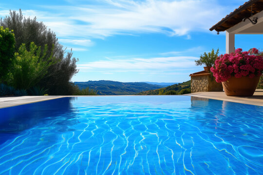 Pool at a nice old villa in Tuscany, Italy