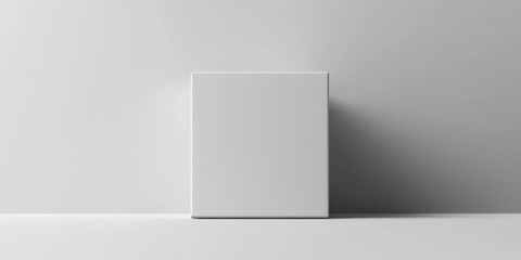 Blank white paper box mockup template isolated on a clean white background, ready for your custom designs. 3D illustration.