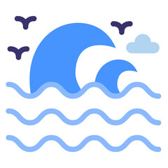 Tidal Wave Vector Design Icon Style