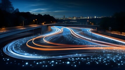 Futuristic 5G Network Infrastructure with Intricate Fiber Optics Connectivity Visualizing the Digital Ecosystem of High Speed Data Transmission and Global Interconnectivity