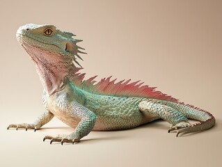Obraz premium Captivating bearded dragon lizard in studio detailed photography artistic environment close-up
