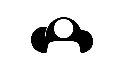 Personal Cloud symbol, black isolated silhouette